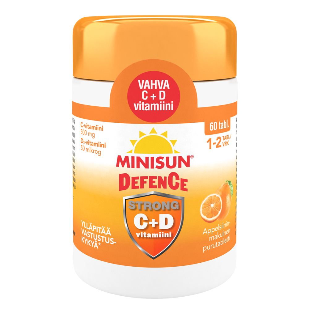 Minisun Defence STRONG C+D-vitamiinit 60tabl vastustuskyvylle