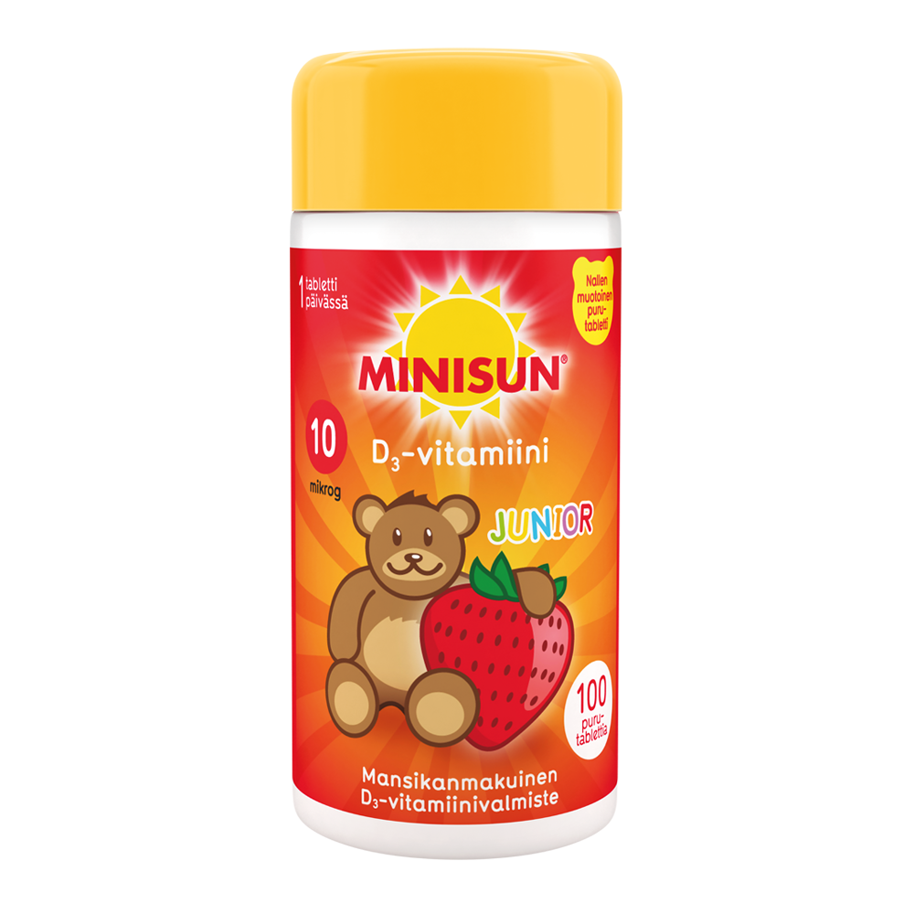 Minisun D-vitamiini Junior Nalle, lasten D-vitamiini