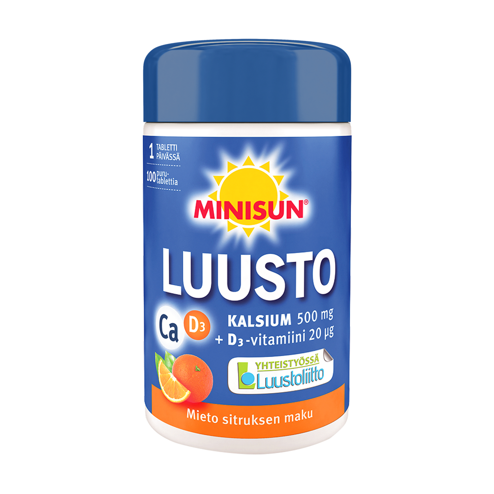 Minisun Luusto kalsium ja D3-vitamiini