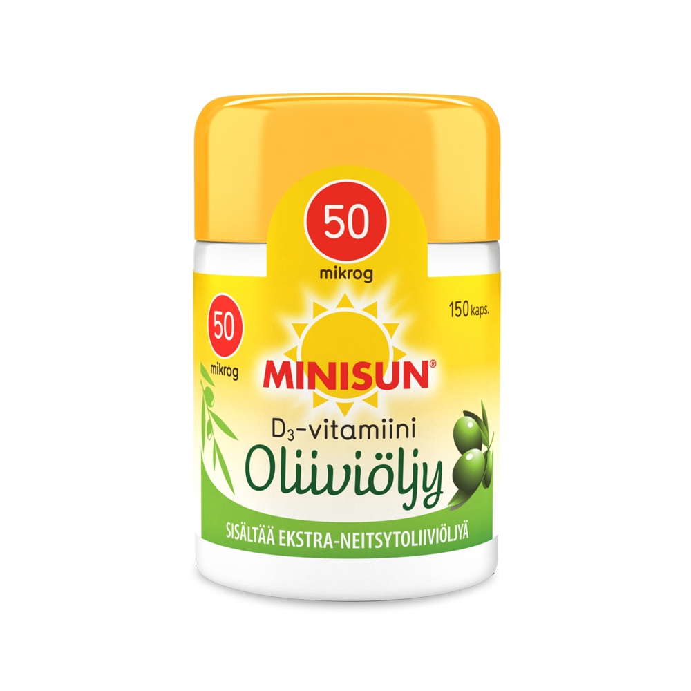 Minisun oliiviöljy D-vitamiini 50 mikrog
