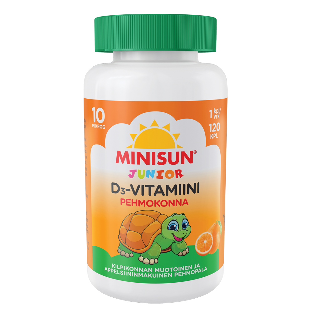 Minisun D-vitamiini Pehmokonna Appelsiini 120kpl