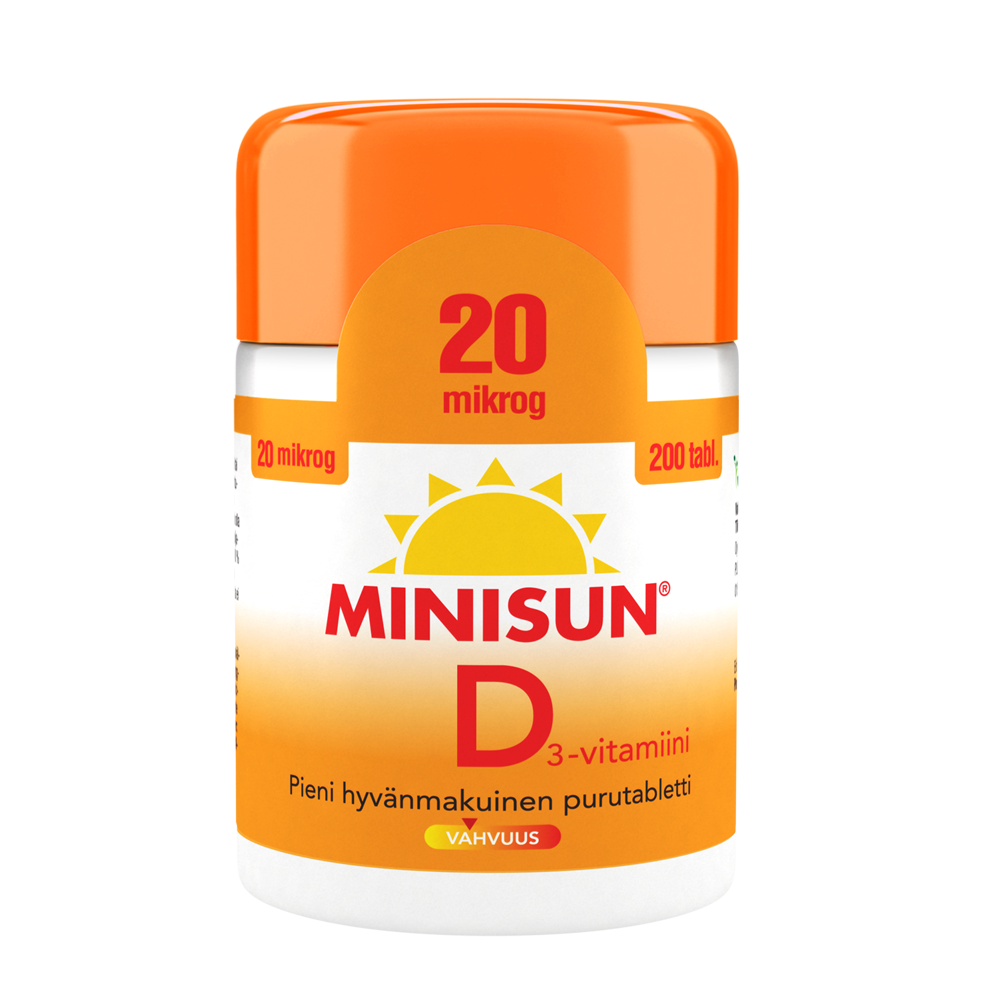 Minisun D3-vitamiini 20mikrog 200tabl