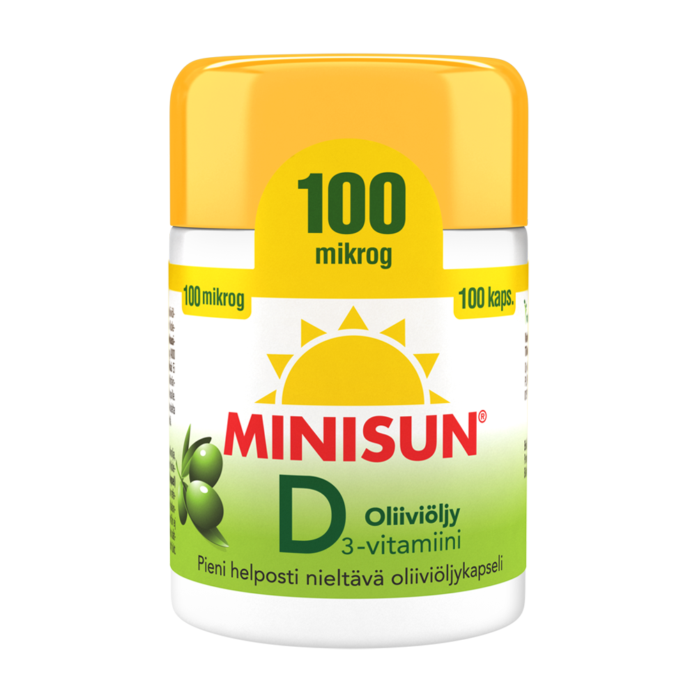 Minisun D3-vitamiini Oliivioljy 100mikrog 100kaps