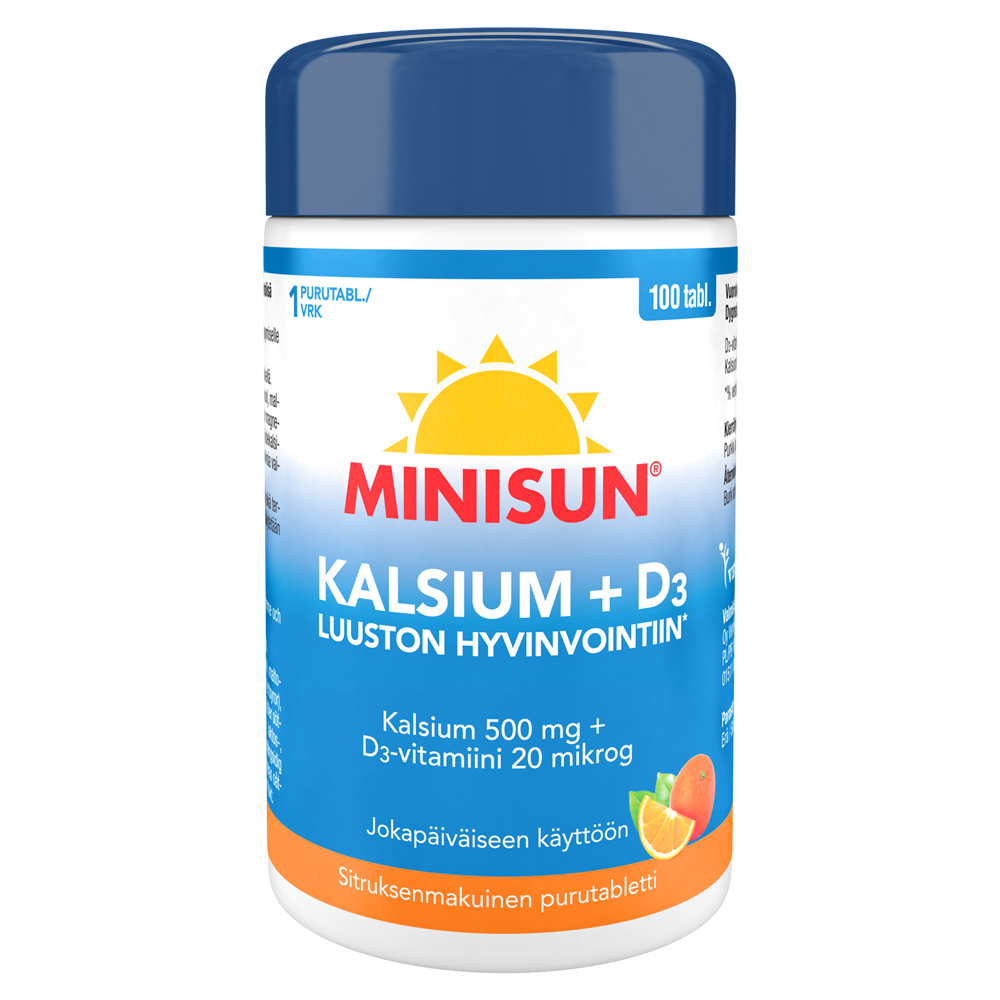 Minisun Luusto Kalsium+D3-vitamiini 100 tabl