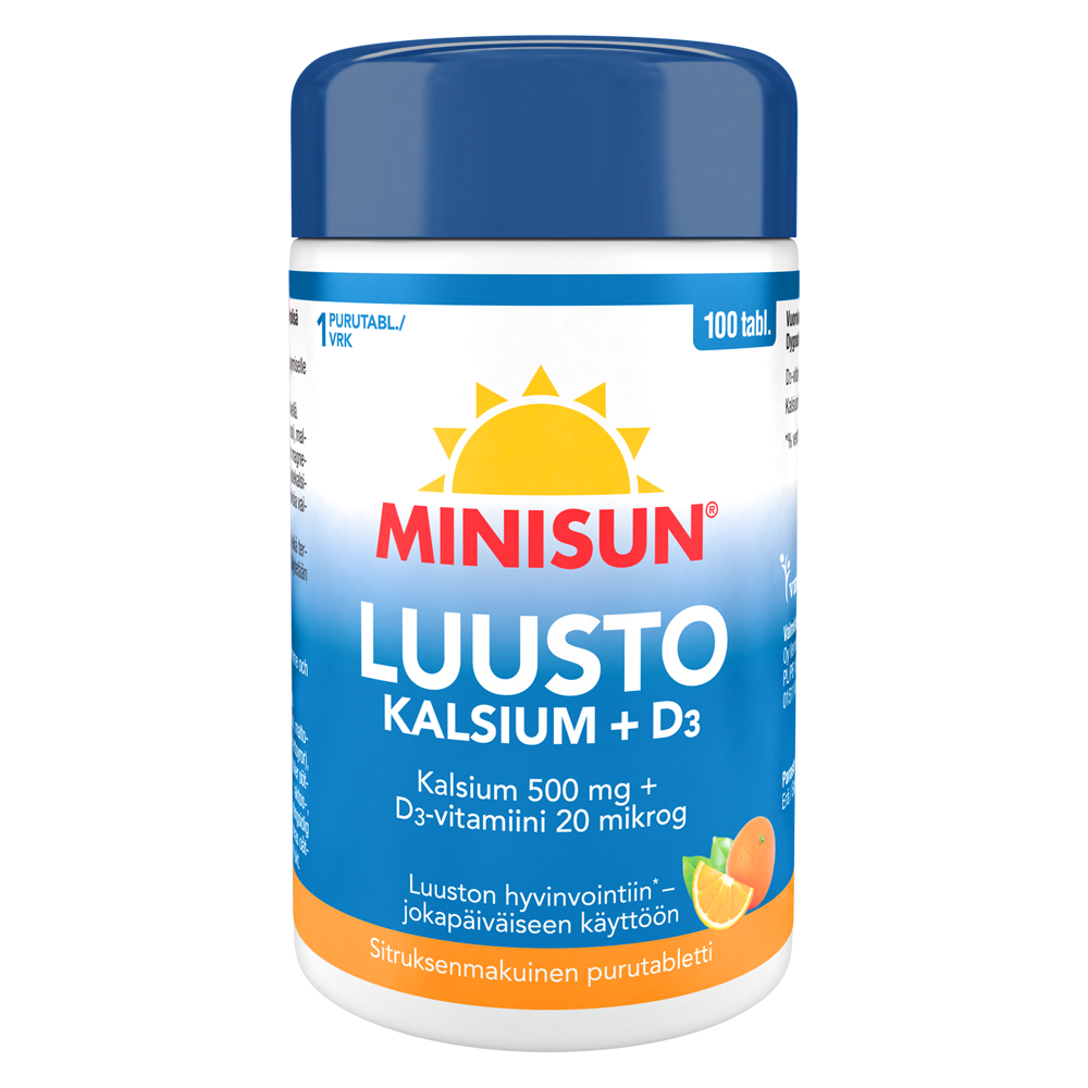 Minisun Luusto Kalsium+D3-vitamiini 100tabl