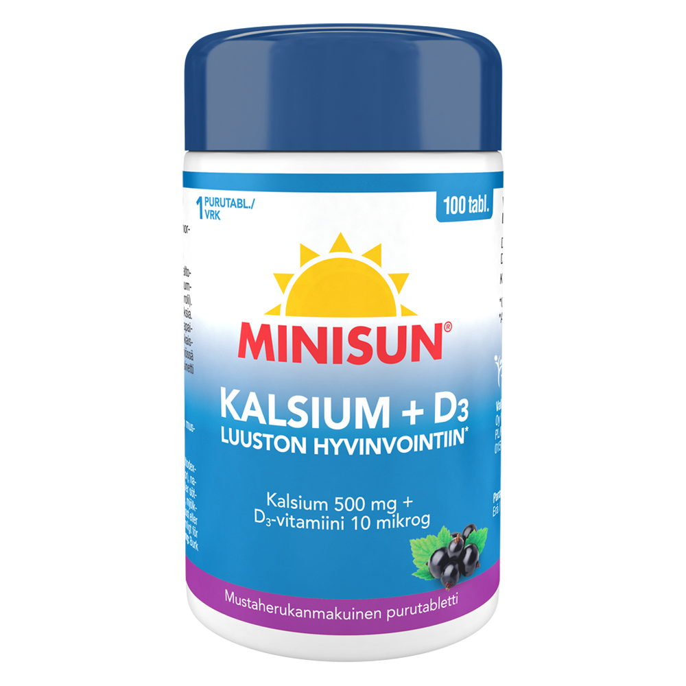Minisun Luusto Kalsium D3-vitamiini100 tabl