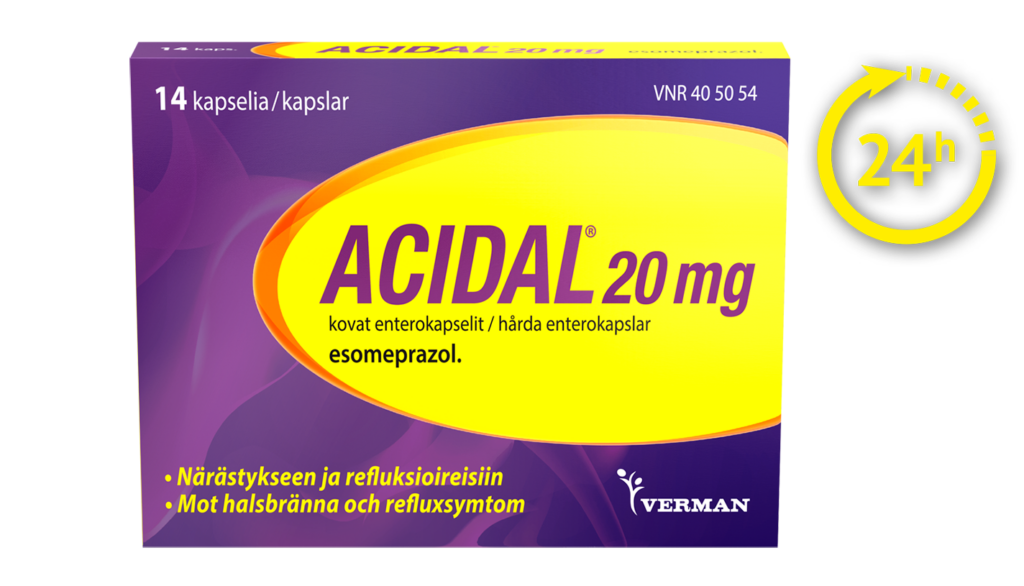Acidal närästyslääke 20 mg närästykseen