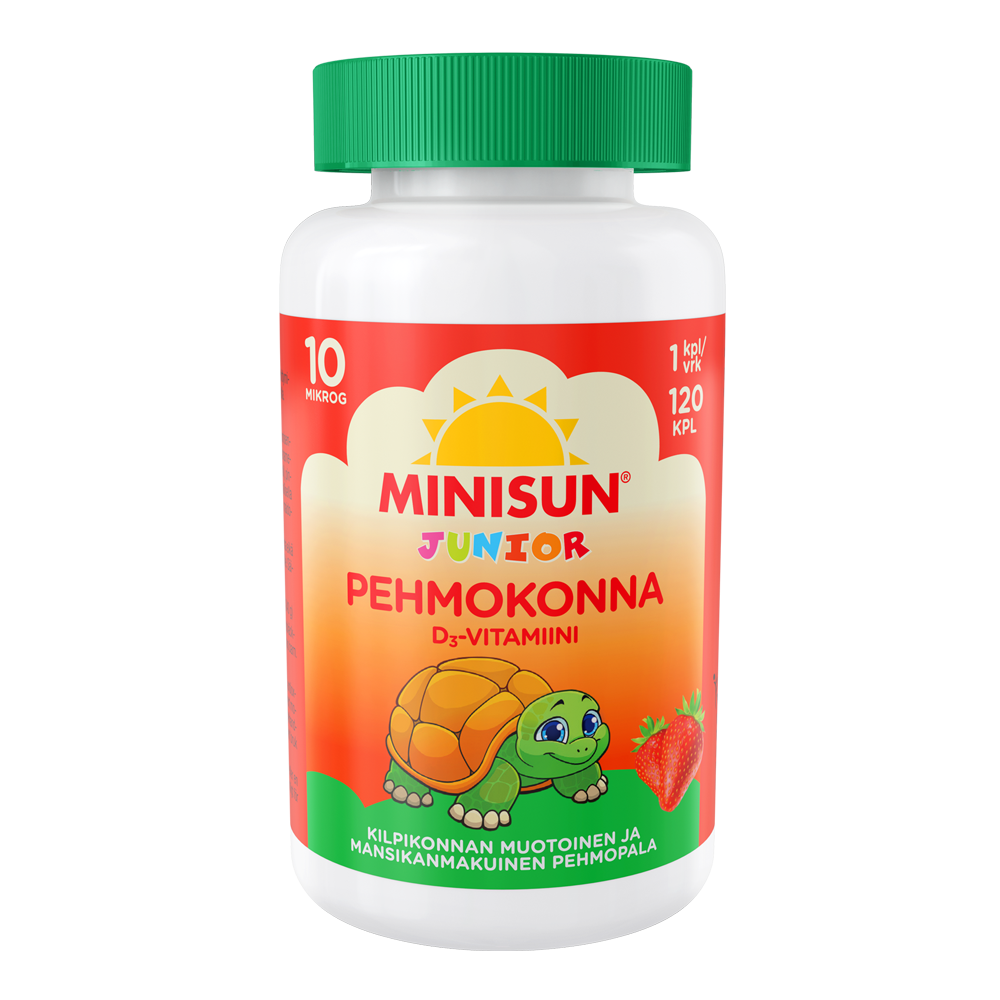 Minisun D-vitamiini Pehmokonna Mansikka 120kpl