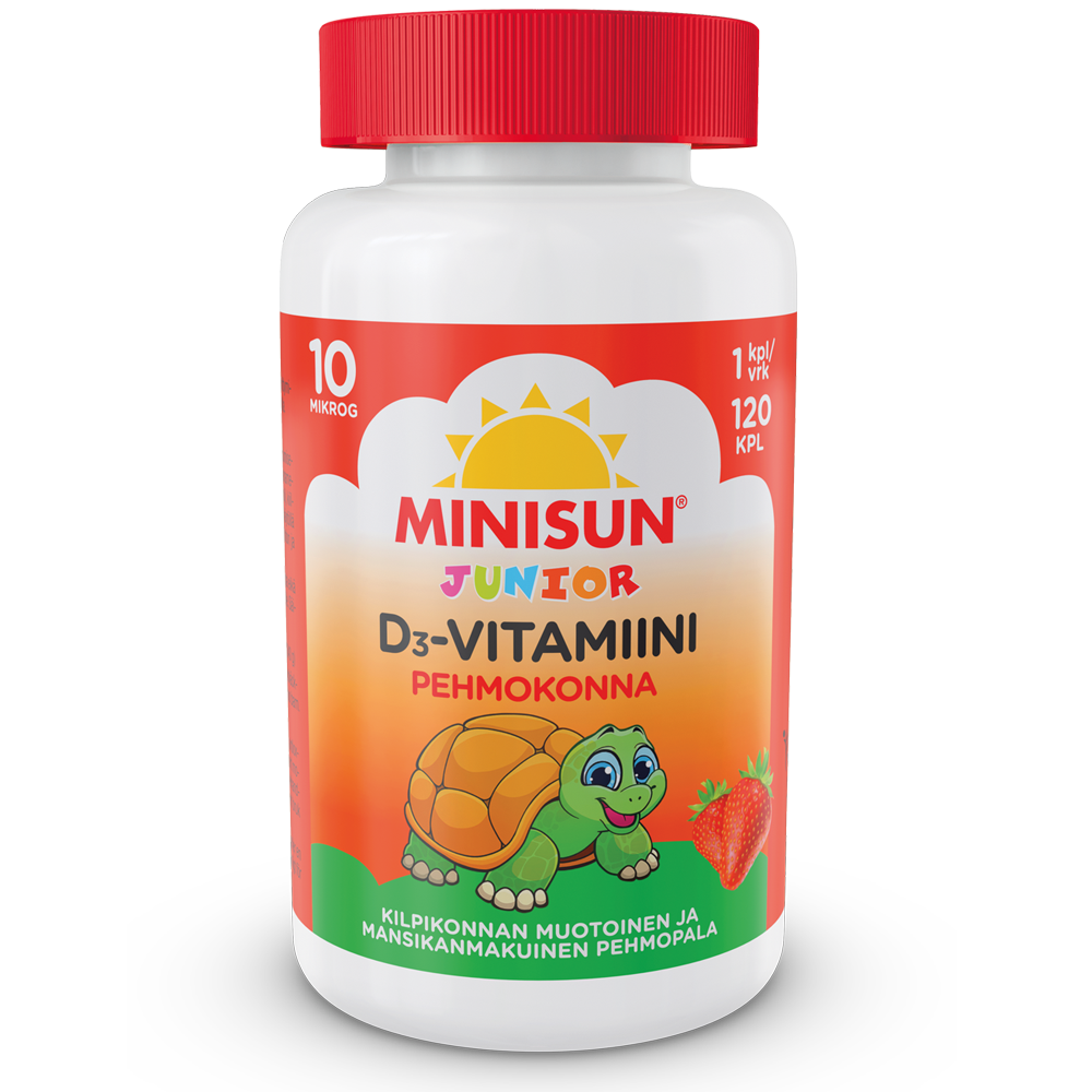 Minisun pehmokonna D-vitamiini lapsille 120kpl