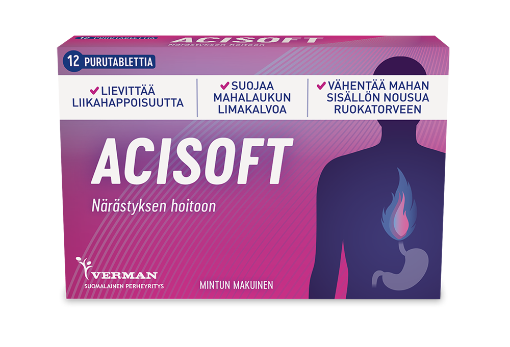 Acisoft nopeavaikutteinen apu närästykseen