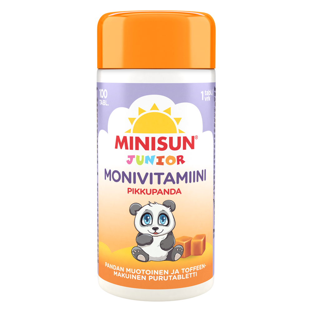 Minisun Monivitamiini Pikkupanda toffee 100tabl