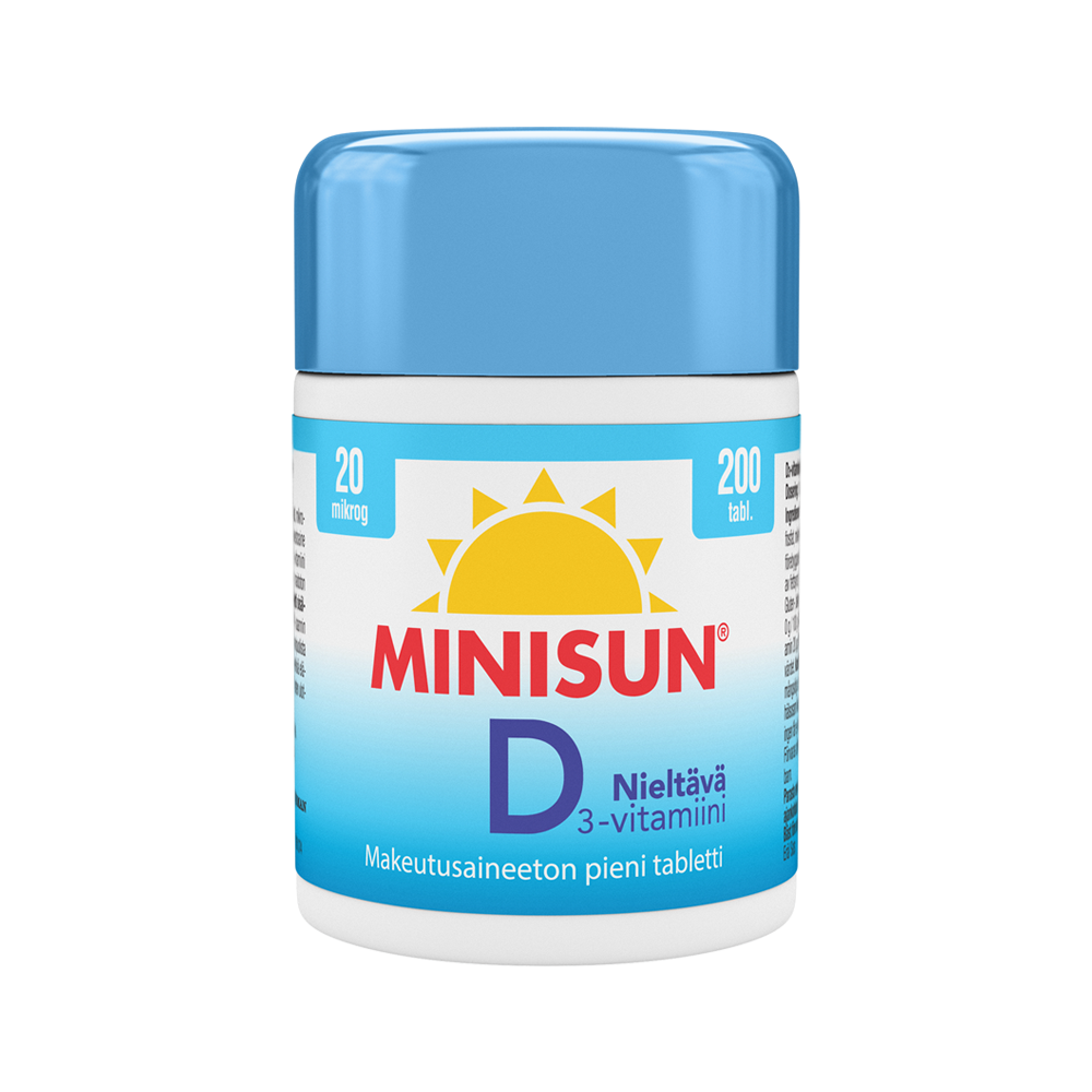 Minisun D3-vitamiini nieltava 20mikrog 200tabl