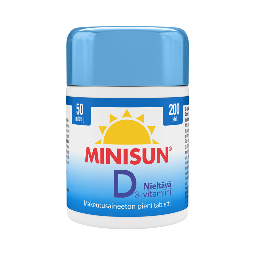 Minisun D-vitamiini Nieltävä 50 mikrog.