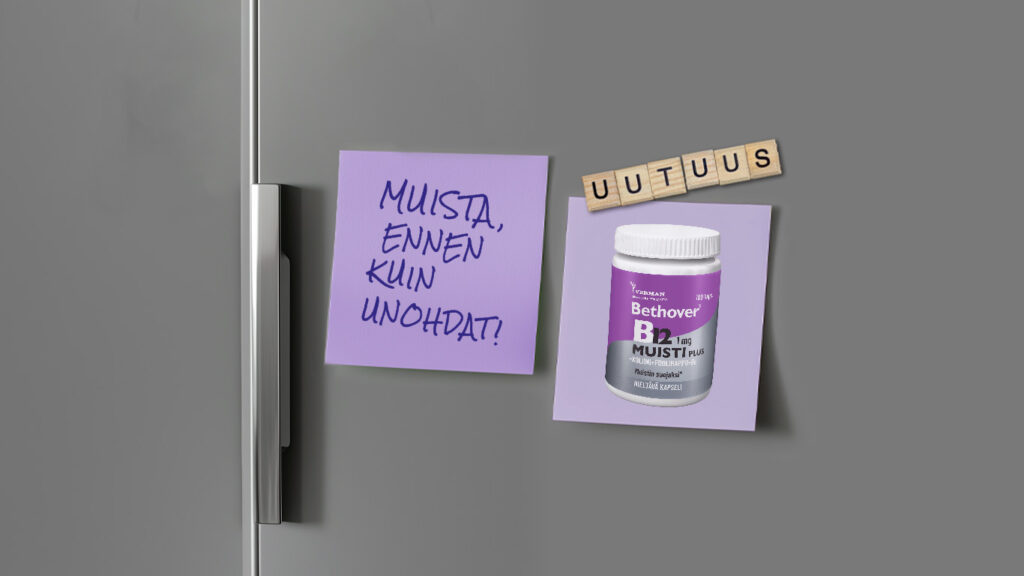 Muisti Bethover Muisti Plus sisältää koliinia ja vitamiineja muistille.