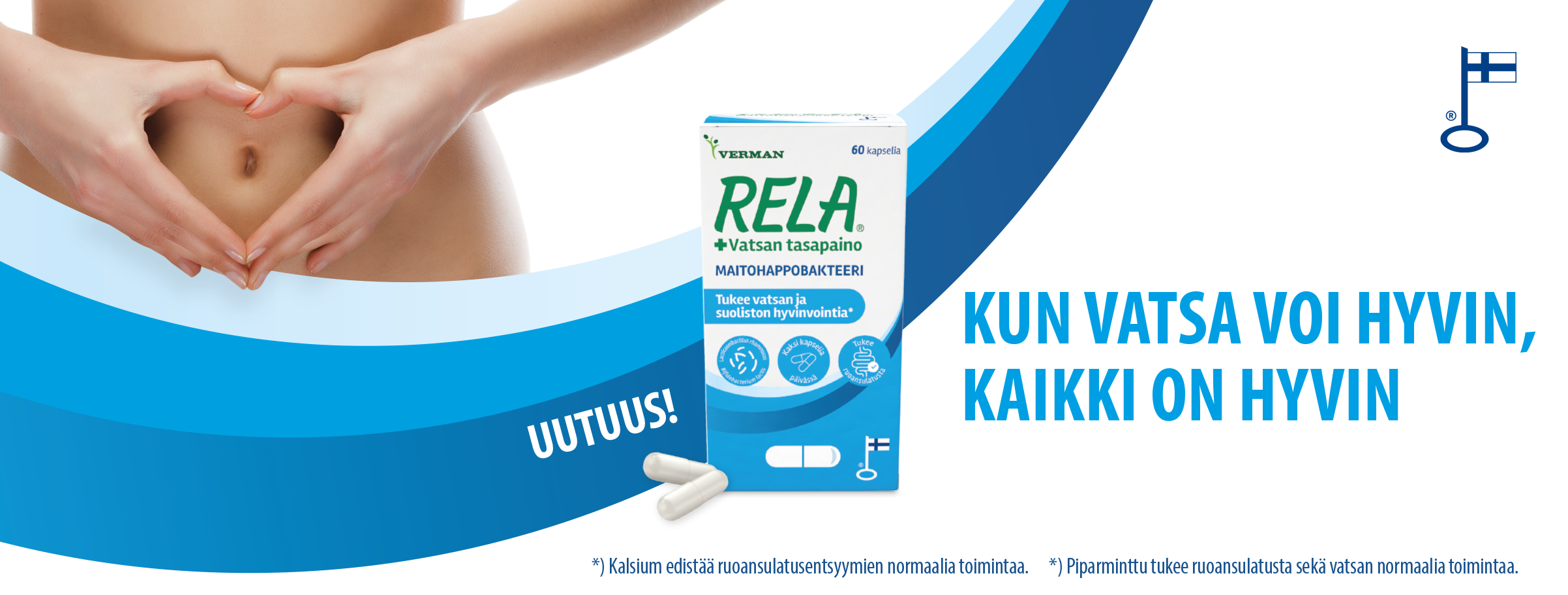 Rela Vatsan Tasapaino ravintolisä vatsan ja suoliston hyvinvoinnin tukemiseen